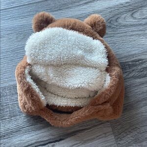 Cozy Brown and White Bear Hat